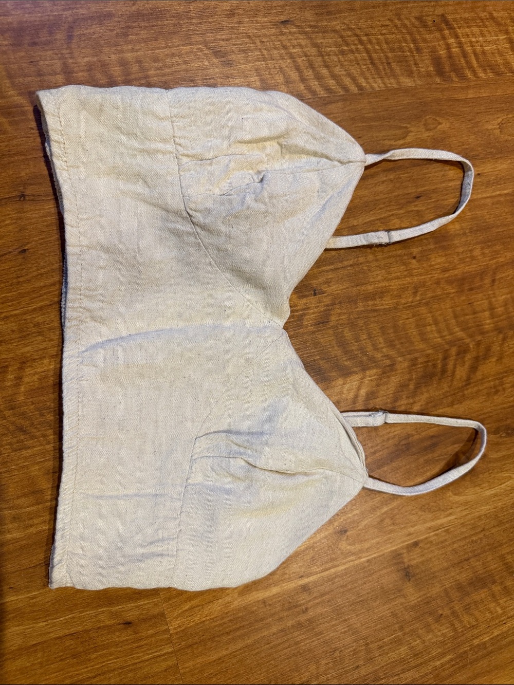 Beige crop top with adjustable straps